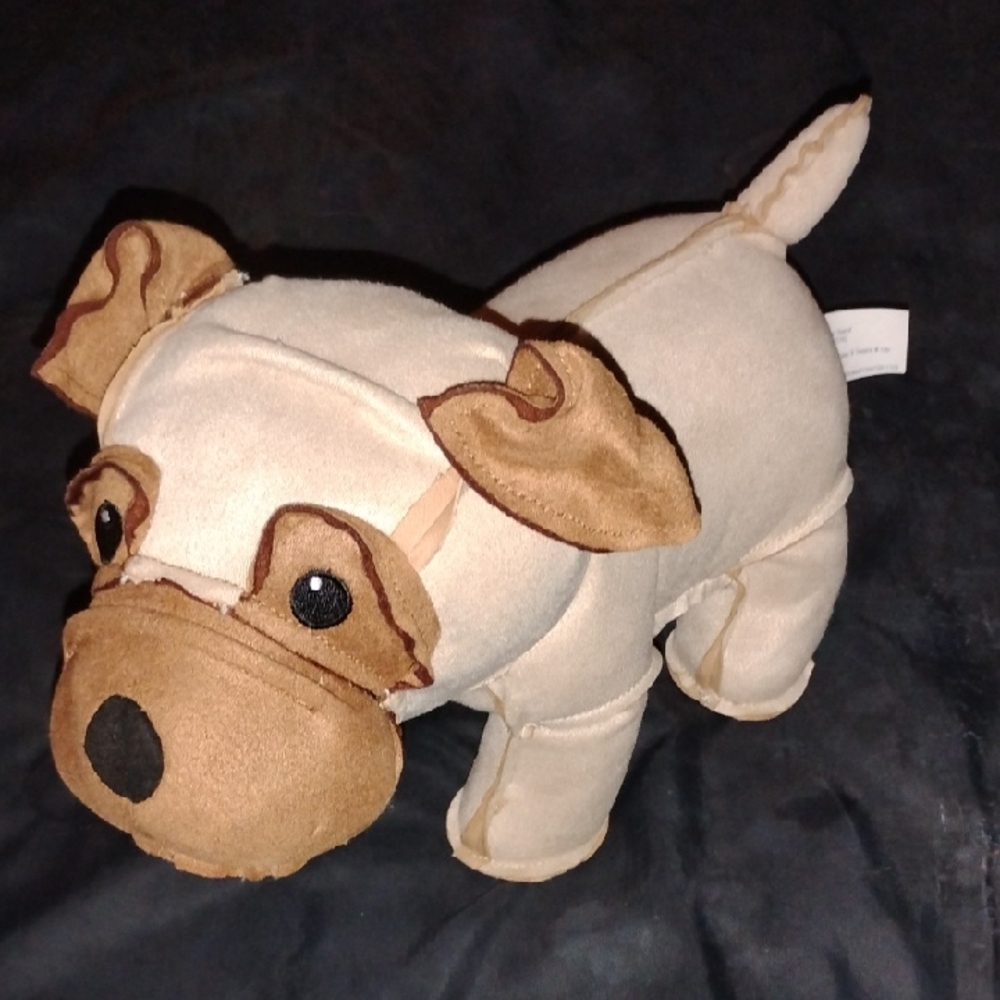 Weighted Leather Bulldog Plush